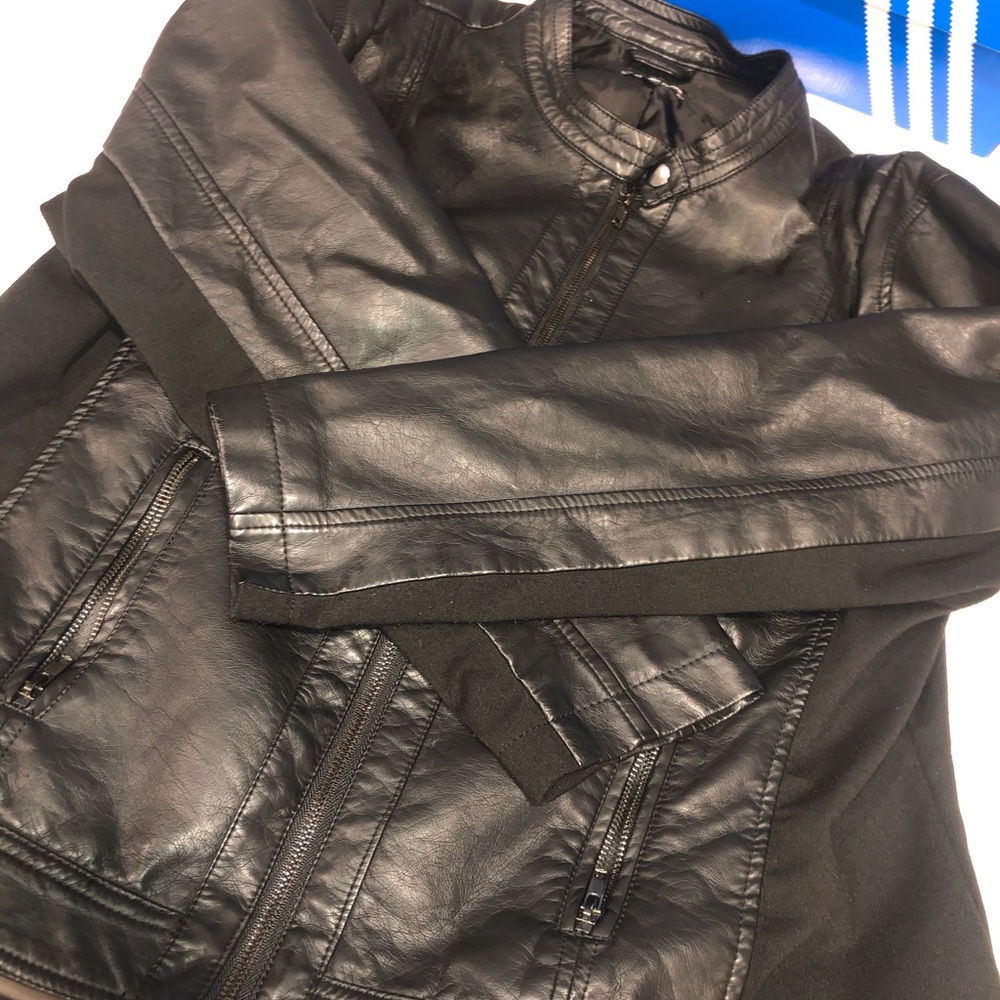 Plus size leather jacket